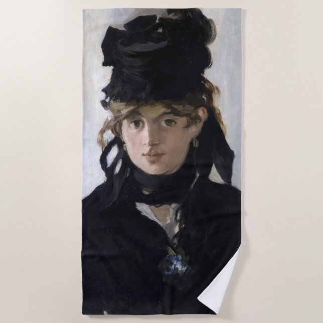 Manet - Berthe Morisot mit einem Blumenstrauß Strandtuch (Vorderseite)