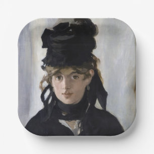 Manet - Berthe Morisot mit einem Veilchenstrauß Pappteller