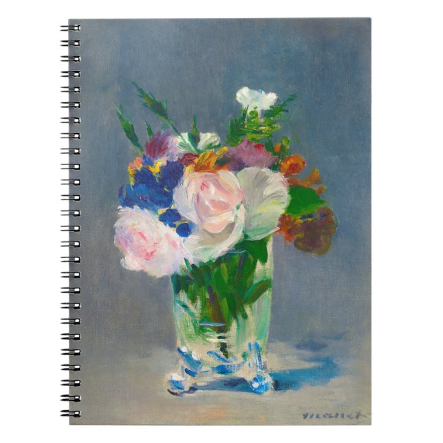Manet-Blume in einer Crystal Vase Notizblock (Vorderseite)