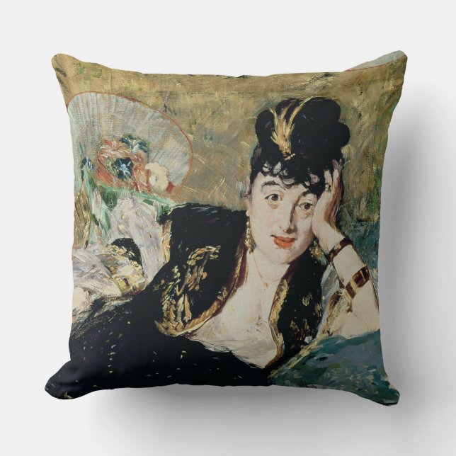 Manet | die Dame mit Fächern Kissen (Vorderseite)