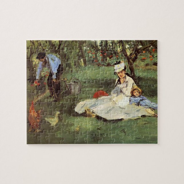 Manet Impressionist French Family Garden Malerei (Horizontal)