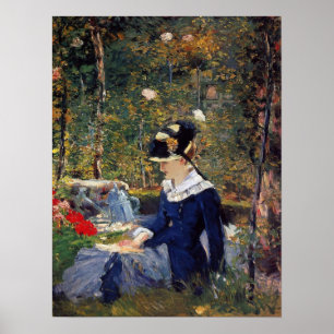 Manet - Junge Frau in Garden, 1880 Poster