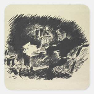 Manet Le Corbeau, 1875 Quadratischer Aufkleber