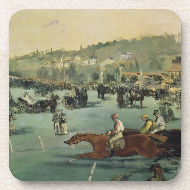 Manet | Pferderennen, 1872 Getränkeuntersetzer (Vorderseite)