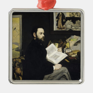 Manet Porträt von Emile Zola 1868 Silbernes Ornament