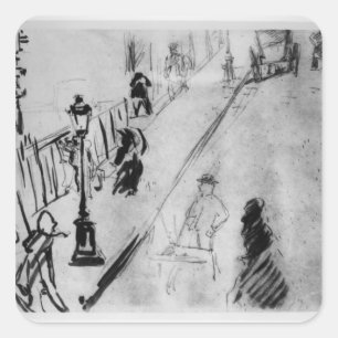 Manet Rue Mosnier, c.1878 Quadratischer Aufkleber