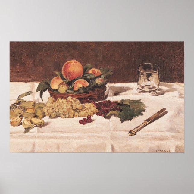 Manet | Still Life: Fruit on a table, 1864 Poster (Vorne)