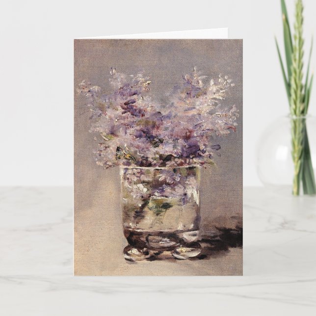 Manet's Lilacs in einem Glass-Beileid Karte (Vorderseite)