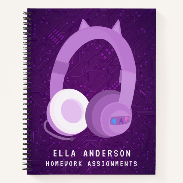 Manette de jeu violette personnalisée Cahier de l' (Devant)