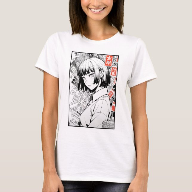 Manga Art Portrait T - Shirt (Vorderseite)