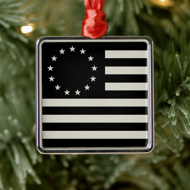 Manga, Betsy Ross Flag oder Circle American Flag Ornament Aus Metall (Baum)