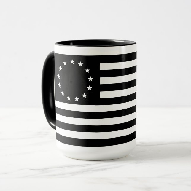 Manga, Betsy Ross Flag oder Circle American Flag Tasse (Vorderseite Links)
