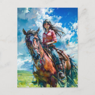 Manga-Cowgirl's Alpinescape-Ausflug Postkarte