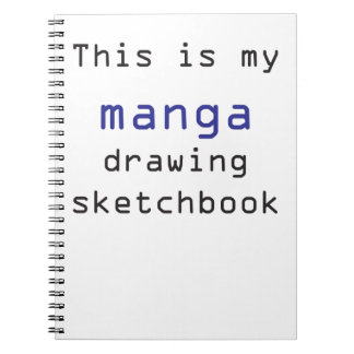Manga, das Sketchbook zeichnet Notizblock