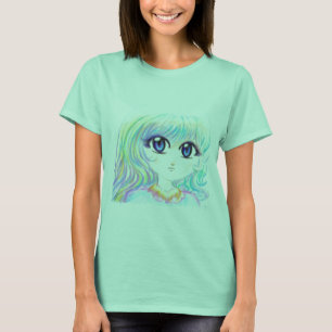 Manga Fairy Girl Anime farbenfrohe Regenbogenaugen T-Shirt