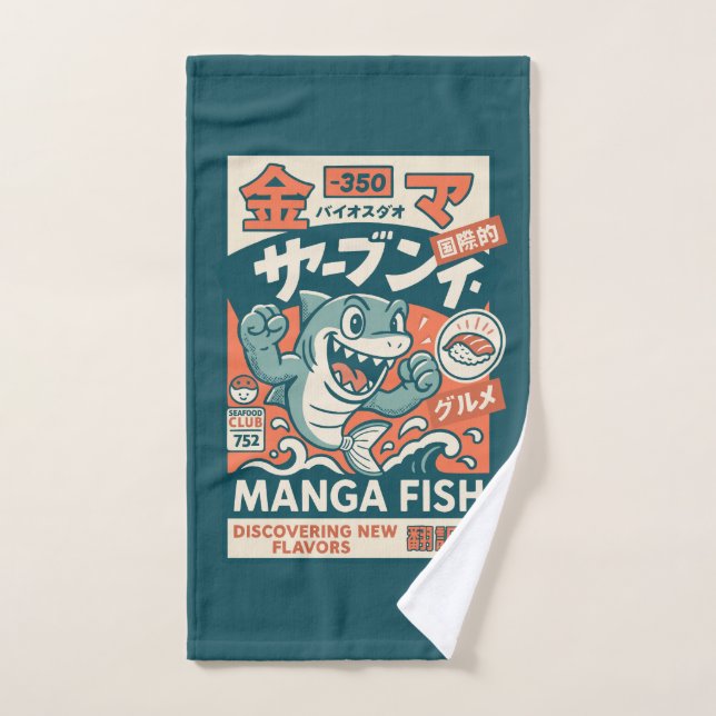 Manga-Fisch Badhandtuch Set (Handtuch)