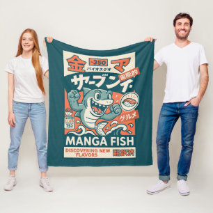 Manga-Fisch Fleecedecke