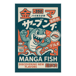 Manga Fish Poster