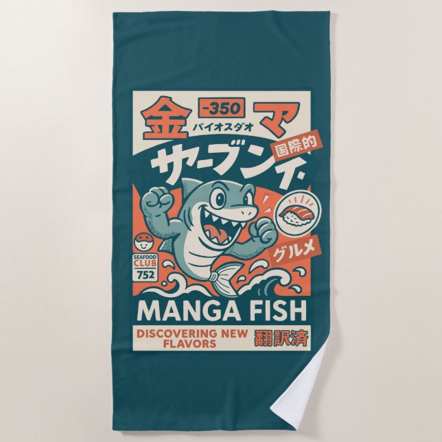 Manga Fish Strandtuch (Vorderseite)