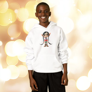 Manga Girl Christmas Elf Boy's Sweat - shirt à cap