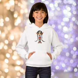 Manga Girl Christmas Elf Girl's Hoodie