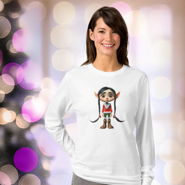 Manga Girl Weihnachts-Elf Frauen T-Shirt (Von Creator hochgeladen)