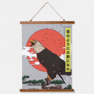 Manga Golden Eagle Wandteppich Mit Holzrahmen