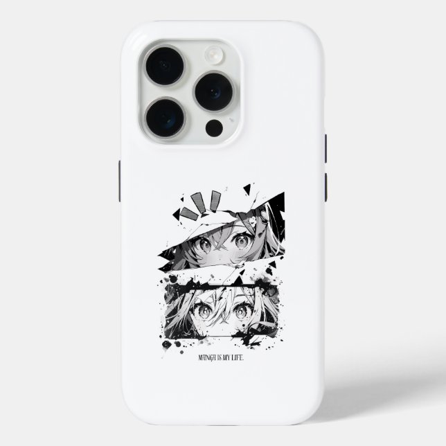 Manga Is My Life Anime Eyes Glitch Art Case-Mate iPhone Hülle (Rückseite)