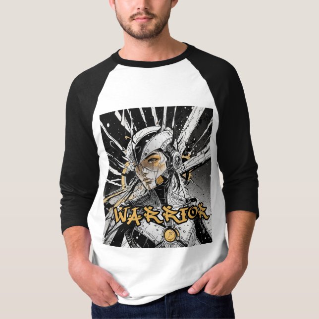 Manga-Krieger Raglan T-Shirt (Vorderseite)