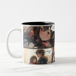 Manga Mini-Story "wirst du mich heiraten" Zweifarbige Tasse