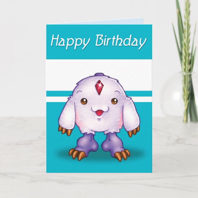 Manga Monster Happy Birthday Karte (Vorderseite)