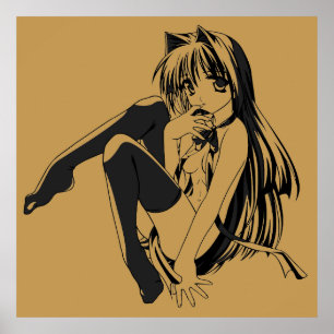 Manga, Neko Catgirl Furry Anime Loli Slave Poster