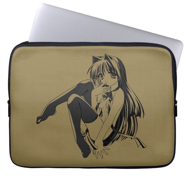 Manga, Neko Catgirl Furry Kawaii Loli Laptopschutzhülle (Vorderseite)