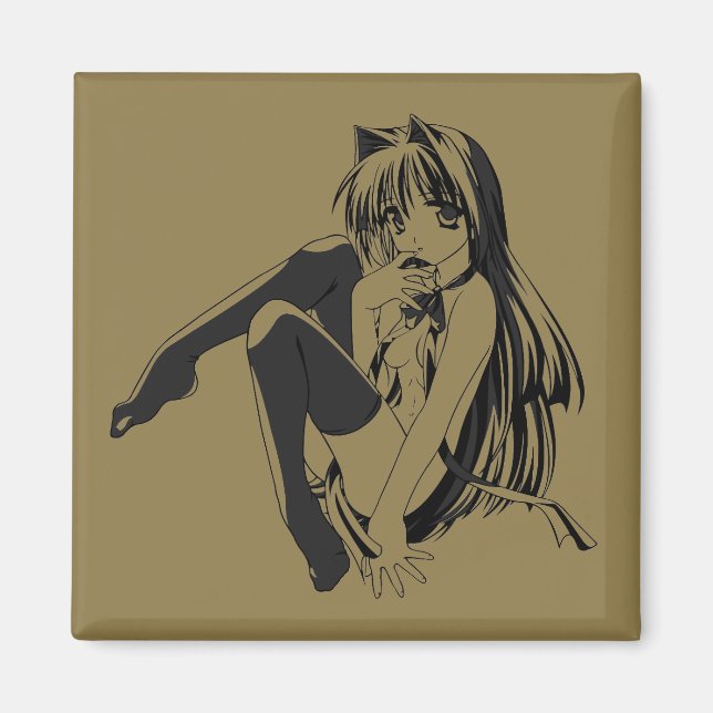 Manga, Neko Catgirl Furry Kawaii Loli Magnet (Vorne)