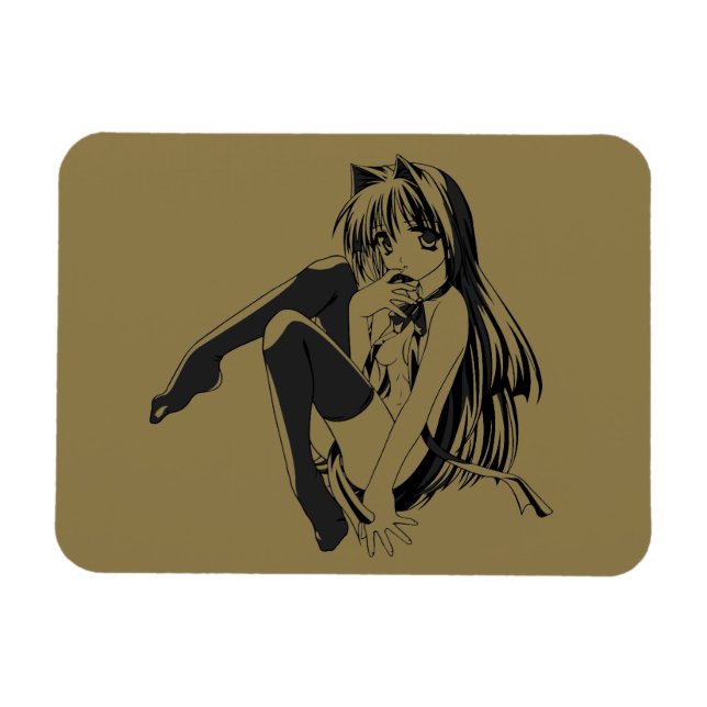 Manga, Neko Catgirl Furry Kawaii Loli Magnet (Horizontal)