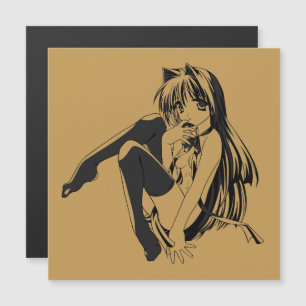 Manga, Neko Catgirl Furry Kawaii Loli Magnetkarte