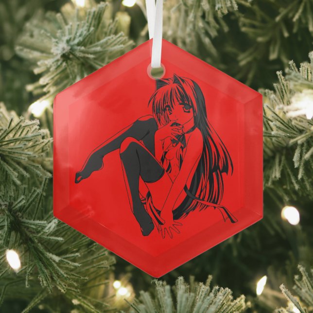 Manga, Neko Catgirl Furry Kawaii Loli Ornament Aus Glas (Insitu)