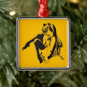 Manga, Neko Catgirl Furry Kawaii Loli Ornament Aus Metall