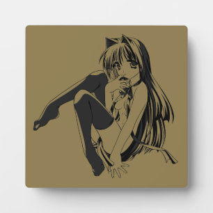 Manga, Neko Katzenmädchen Furry Kawaii Loli Fotoplatte
