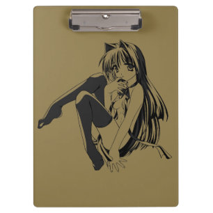 Manga, Neko Katzenmädchen Furry Kawaii Loli Klemmbrett
