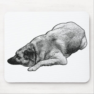 Manga-Punkt-Hund inspiriert ruhige Büro-Routine Mousepad