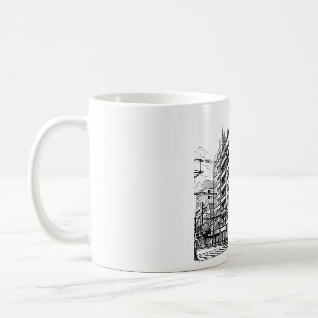 Manga-Style-Gebäude | Japanische Architektur Kaffeetasse (Links)
