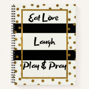 Mange amour rire prier rire or points carnet hardc