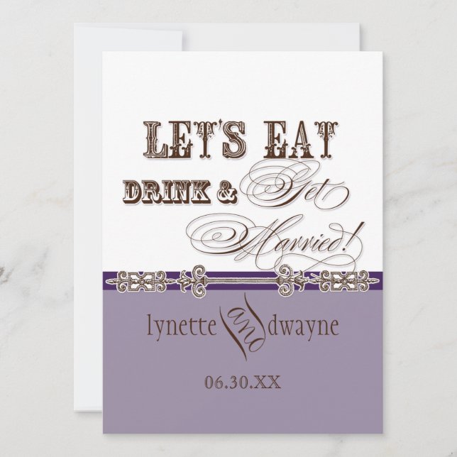 Mange, Bois n Se marier Faire-part de mariage nupt (Devant)