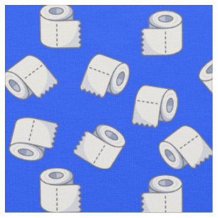 Mangel an Toilettenpapier. Joke. Toiletten.Blau Stoff