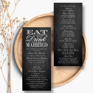 Manger, boire et être marié Chalkboard Programme d