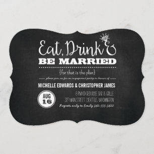 Manger, boire et être marié Engagement Invitation