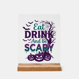 Manger Boire Être Effrayant Halloween Arbre Effray