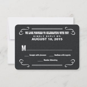 Manger Boire & RSVP Carte de réponse de mariage to