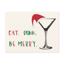 Manger. Boisson. Sois Joyeux ! Carte postale de No